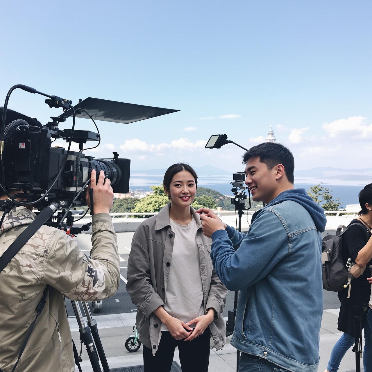 吃瓜网海角 - 某演员拍戏路透图集：素颜状态获赞无数